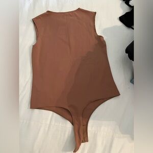 Elegant Brown Sleeveless Bodysuit